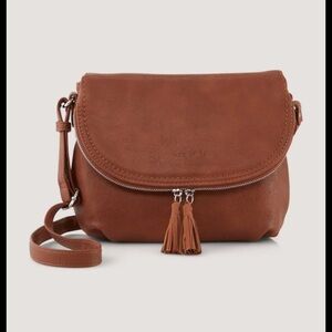 Tom Tailor Brown Faux Leather Western Summer “Lari”Crossbody Satchel Bag